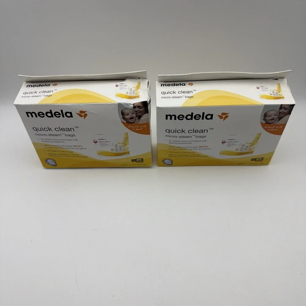 MEDELA 2 BOXES X 5 BAGS (10 TOTAL) QUICK CLEAN MICRO STEAM BAGS new‎ Baby Clean
